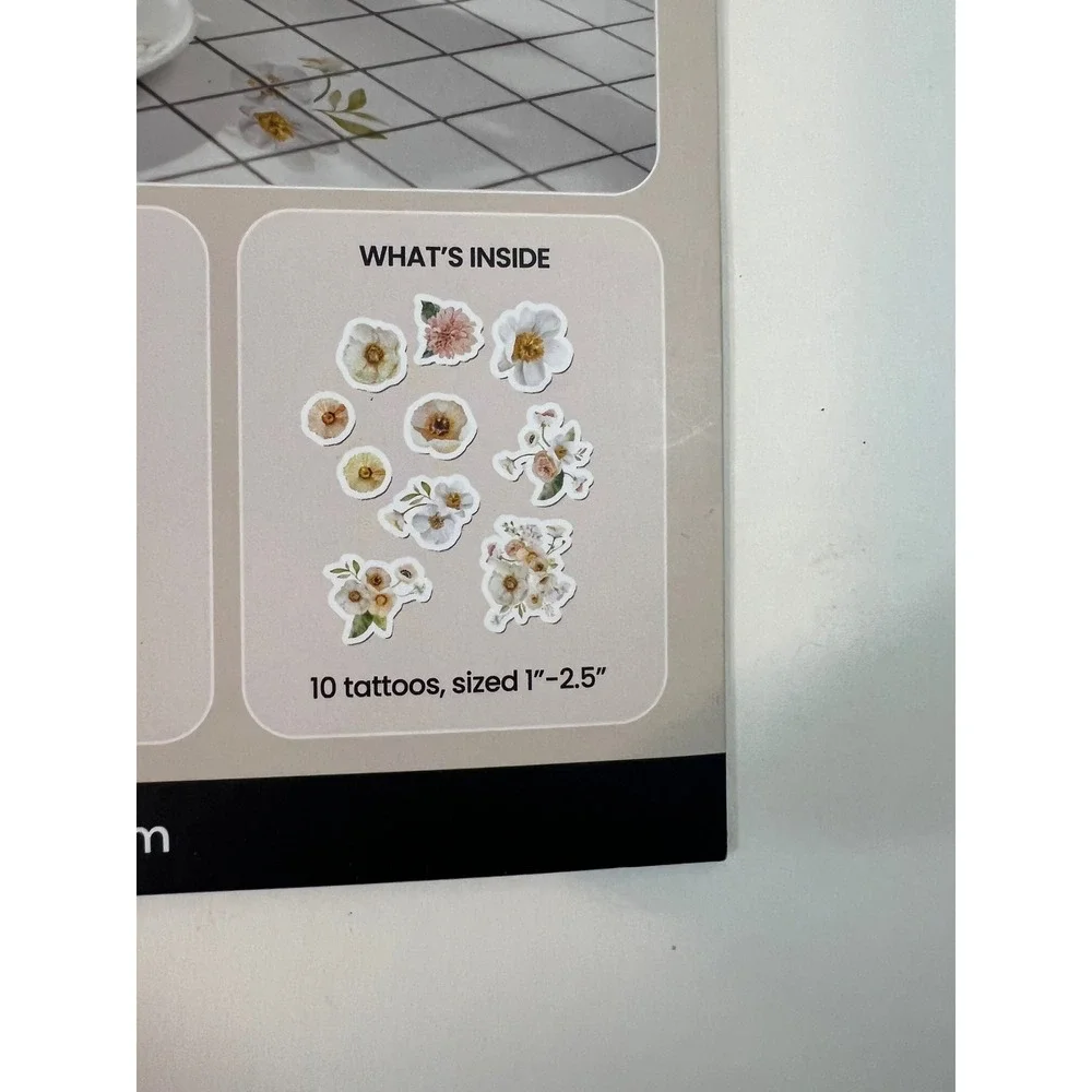 Suteka Home Decor Tattoos Wildflowers Flowers 10 Tattoos Food Safe Easy DIY‎ NIP